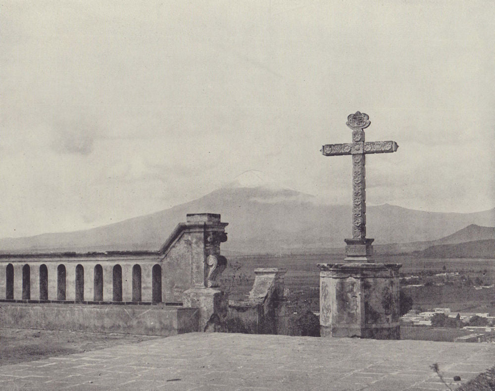 Popocatepetl volcano, Mexico. STODDARD 1895 old antique vintage print picture